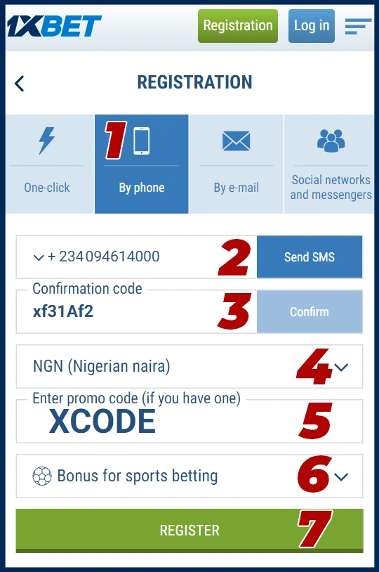 Guide how to create 1xbet account Create 1xbet account on official website