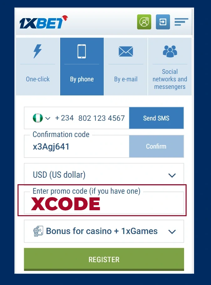 Entering the promo code