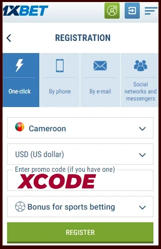 1xbet registration proccess for Cameroon How to register on 1xbet from Cameroon