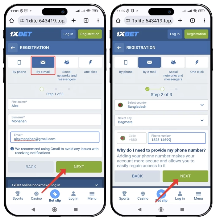 1xbet registration by e-mail for join to sports betting in official site 1xbet full register by email with personal data from passport for verification account