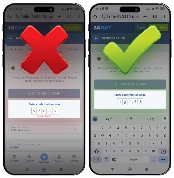 How to register correct in 1xbet with phone number Problem with 1xbet registration by phone number